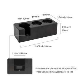 watchget タンパースタンド タンピングスタンド エスプレッソ タンパーマット コーヒータンパーマット エスプレッソタンピングステーション ポルタフィルターホルダー タンピングステーションベース 多機能タンパースタンド 3つの穴 ABS製 滑り止め底付き 51mm-58mm ブラック（横向き）
