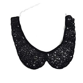 Women's Lace Detachable Half Shirt Blouse Fake Collar Sequin Choker Faux Collar Multi