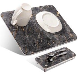 Diatomaceous Earth Stone Drying Mat For Kitchen Counter 2 Piece Set, Water-Absorbent, Multi-purpose. |Quick Drying| Diatomaceous Earth Mat Dishes, Stone Dish Drying Mat For Kitchen. L11.75" x W15.75"