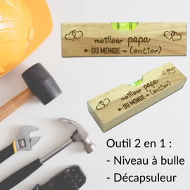 ERNESTINE, 2 in 1 Bottle Opener for Dad, Spirit Level and Bottle Opener - Father's Day and Grandad Gift - Gift for Dad and DIY - Gift for Men, Christmas Keyring