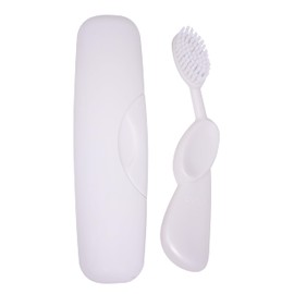 RADIUS Toothbrush Original Big Brush, BPA Free ADA Accepted - Left Hand - White Brush with White Case