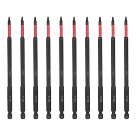 HARFINGTON 10pcs Impact Tough Torx Drill Bit T7 6" Length 1/4" Hex Shank S2 Steel Magnetic Insert Star 6 Point Head Screwdriver Bits