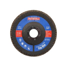 Faithfull Sanding Flap Disk Amuninium Oxide 120 Grit (Fine) 125mm (5") For Angle Grinders