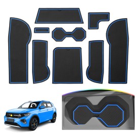 SKTU Non-Slip Mats Compatible with V-W T-Cr0ss 2018-2024 Rubber Mats Door Slot Mat (Blue)