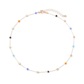 FUTIMELY Bohemia Green Beaded Beads Choker Necklace for Women Teen Girls,Simple Fresh Green Beaded Square Round Bead Choker Necklace Summer Beach Charm Jewelry, Zinc, beaded, Colourful