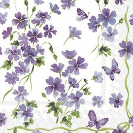 IHR Ideal Home Range Cocktail Napkins Disposable 3-Ply Paper Party Napkin Pack, 5" x 5", Purple Spring