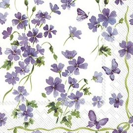 IHR Ideal Home Range Cocktail Napkins Disposable 3-Ply Paper Party Napkin Pack, 5" x 5", Purple Spring