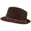 Breiter Trilby Crushable Felt Hat Narrow Brim Wool Felt, brown