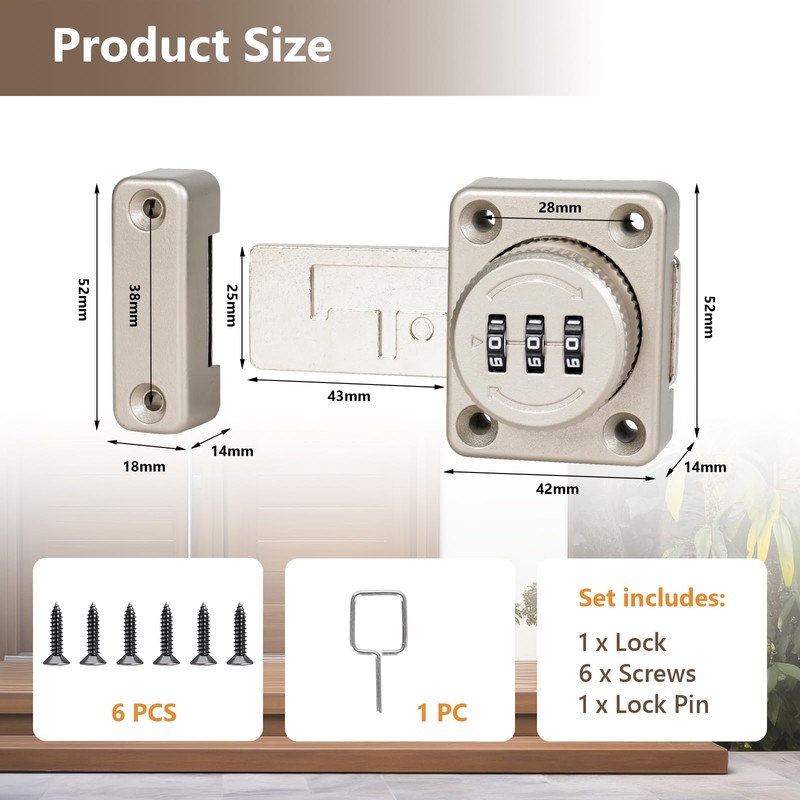 Door Bolt Extended Lock Bolt Door Additional Lock Cabinet Lock