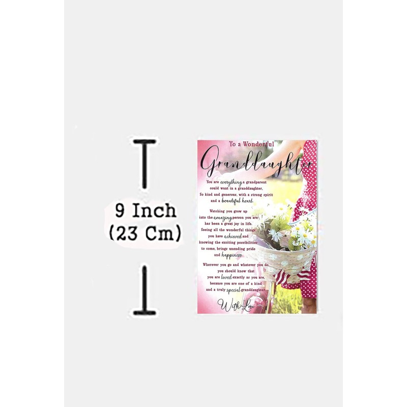 To A Wonderful Granddaughter Birthday Card - Size 6" X