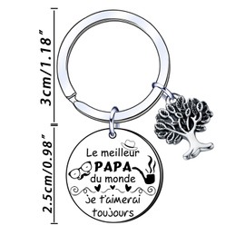 YUANSI Geschenk Papa Schlüsselanhänger Papa Geschenke Vatertag Geschenk Geburtstag Papa Geschenk Geburtstag Papa Geschenke Weihnachten Papa, Farbe: silberfarben., L