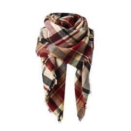 Scarfs for Women Plaid Scarfs for Women Fall Blanket Scarf Warm Winter Scarf Chunky Checked Scarves Shawls Wraps Pink Plaid Scarf