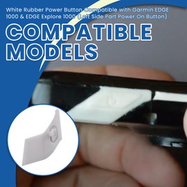 Ciuouient GP03405 White Rubber Power Button Compatible with Garmin Edge 1000 & Edge Explore 1000(Left Side Part Power On Button)