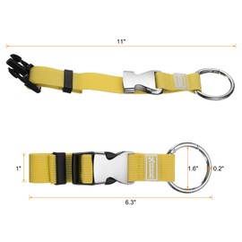 sourcing map 2pcs Luggage Straps Jacket Clips Strap Nylon Adjustable Suitcase Belt Baggage Backpack Connector Travel Accessories with Metal Buckle for Extra Bags Travel Attachment, Yellow