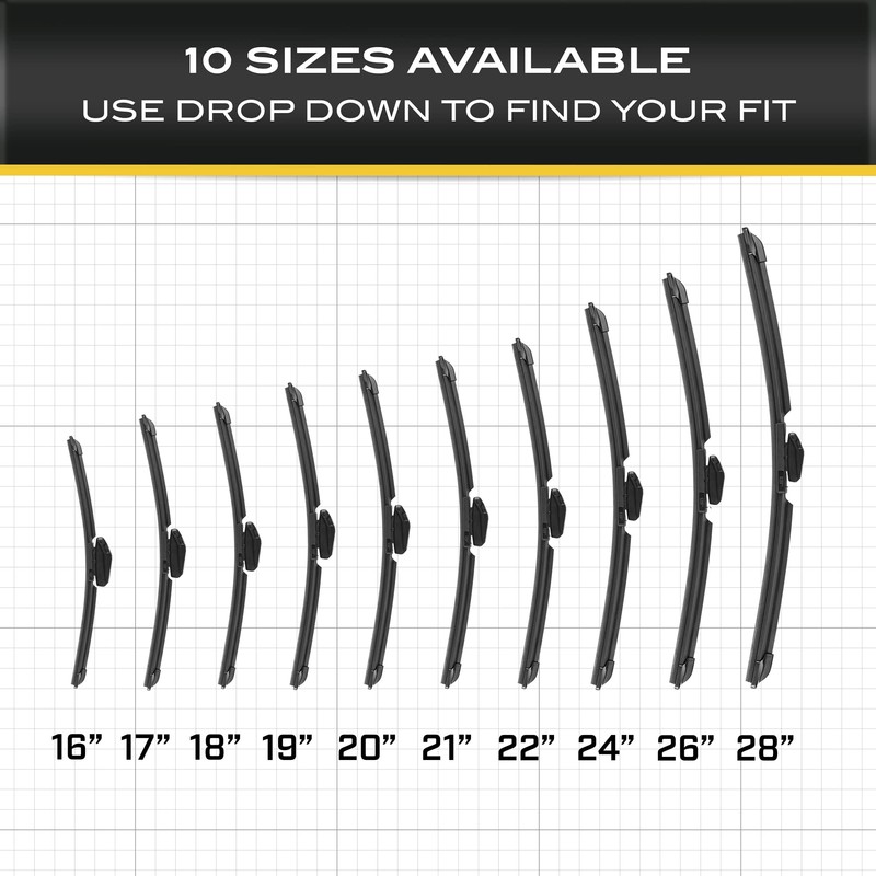 CAT C2.0 Heavy Duty Beam Windshield Wiper Blades for Cars,