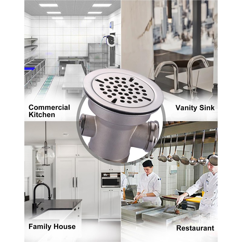 iVIGA Commercial Sink Drain: 3-1/2" Sink Opening Waste Drain Valve