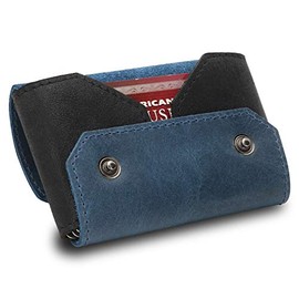 Otto Angelino Genuine Leather Credit and Business Card Case with Snap Fastener Closure