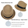 HEYANN Womens Mens Kids Girls Fedora Straw Hat Panama Short