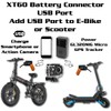 XT60 USB Charging Port Adapter for E-Bike and Scooter, 12-108V