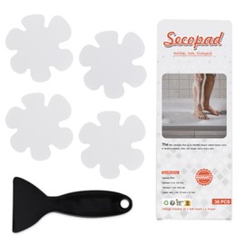 Secopad 36PCS Bathtub Stickers Non-Slip, Safety Shower Treads Adhesive Appliques with Premium Scraper (White)