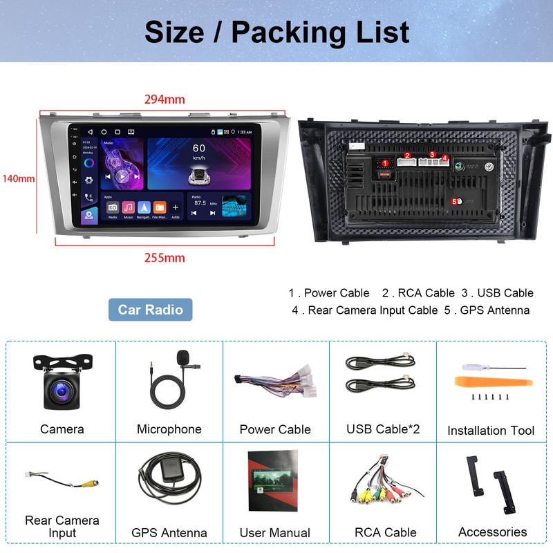 4G+64G Car Radio for Toyota Camry 2006-2011, Rimoody Android Car