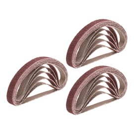 sourcing map 18pcs 2-1/2" x 16" Sanding Belts 40 Grits Aluminum Oxide Abrasive Belt Sander Paper Sanding Papers for Metal Wood Grinding Polishing, Reddish Brown