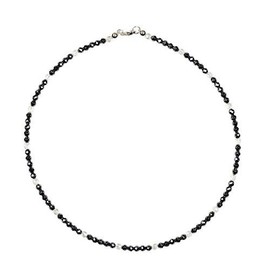 Haematin Jewellery Necklace Haematin Necklace with Quartz Crystal Clasp 925 Sterling Silver Model Number 7063, Gemstone, Hematite