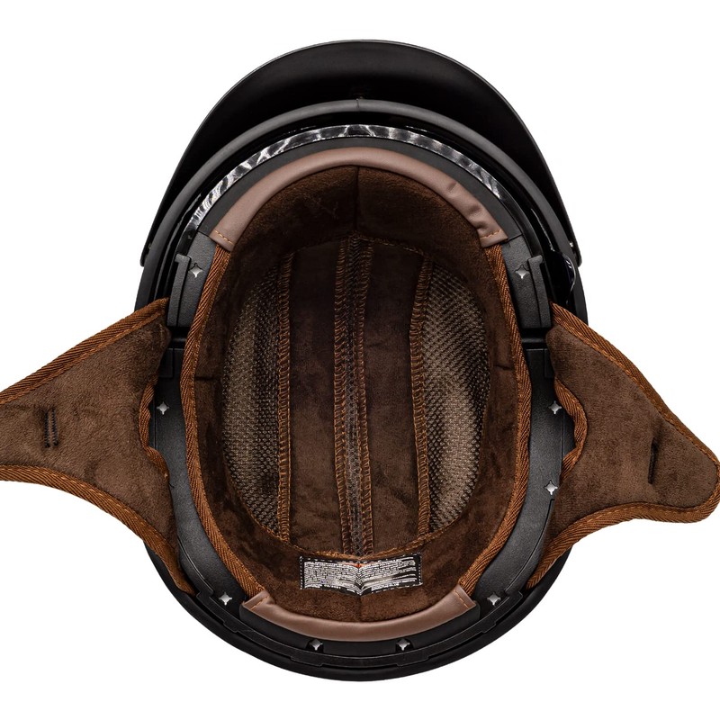 VCAN Cruiser Half Face Motorcycle Helmet with Drop-Down Sun Visor,