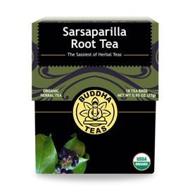 Buddha Teas Organic Sarsaparilla Root Tea, 18 Bleach Tea Bags – Caffeine Free, Supports Healthy Liver Function, No GMOs