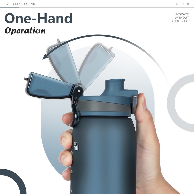 Opard 30oz Sports Water Bottle with Leak Proof Flip Top