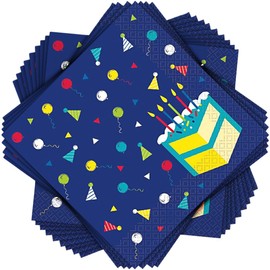 Unique Peppy Birthday Luncheon Napkins (16.5cm) - Colorful & Vibrant Party Napkins - Perfect Celebration Accessory for Kids & Adults - 16ct