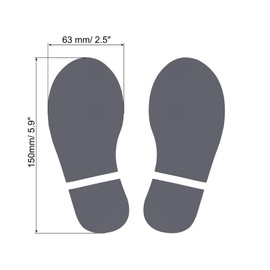 PATIKIL 5.9 x 2.5 Inch Footprints Floor Stickers, 8 Pairs PVC Shoes Footprint Floor Wall Stairs Decal Sticker for Home Classroom Decoration Dark Grey
