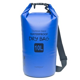 YUMQUA Dry Bag Waterproof Bag 5L 10L 20L 30L 40L Waterproof Bag Pack Sack for Kayak Boat Fishing Rafting Camping Snowboarding Swimming Water Sports (Dark Blue, 10L)