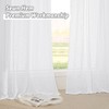 RYB HOME White Sheer Curtains Linen Texture Window Panels, Semi