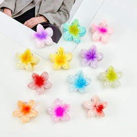 Pack of 12 Flower Hair Clips, Flower Hair Clips, 4 cm Size Hair Clip, Flower, Thin, Thick, Curly Hair for Women, Small Hair Clips, Non-Slip Hair Clips for Women, Hair Jaw Clips