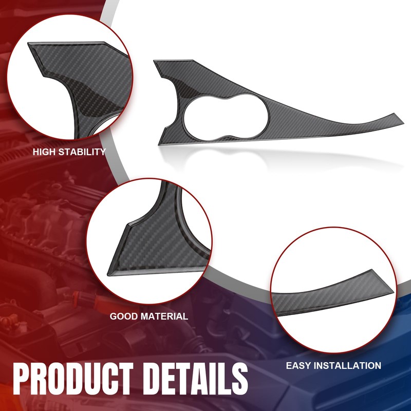 AUTOKAY 11pcs Carbon Fiber Full Interior Set Kit Cover Trim