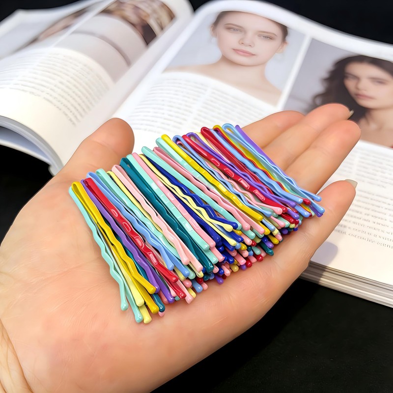 Multi-Color Bobby Pins, 2.2" Colorful cute Hair Clip Pins for