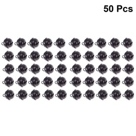50 cascabeles redondos de metal de 22 mm, cascabeles pequeños de Navidad, cascabeles de colores para Navidad, día festivo, hogar, fiesta, decoración ( )