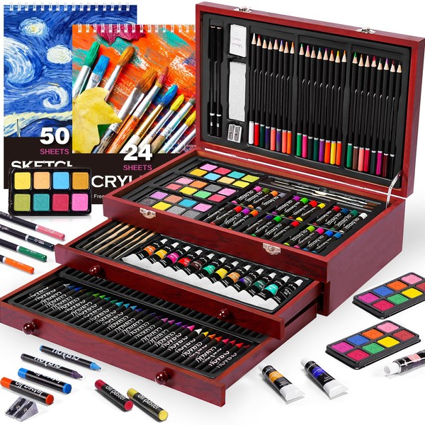 175 Piece Deluxe Art Supplies, Art Set with 2 A4