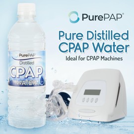 PurePAP Pure Distilled CPAP Water - 6-Pack of 16.9oz Bottles Distilled Water - Travel CPAP Water for CPAP Machine Humidifier