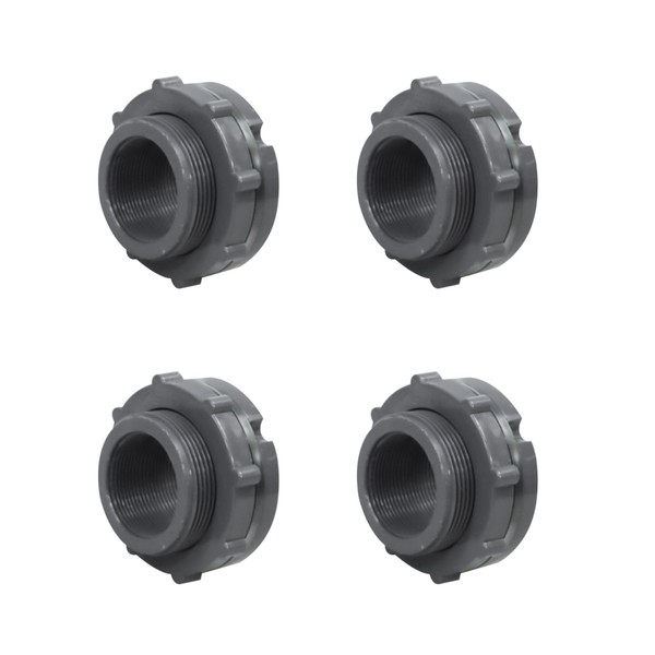 UgyDuky 4 Pieces PVC Bulkhead Fitting for Rain Barrels, Aquariums,