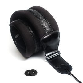 Guitar Strap For Bass, Electric & Acoustic Guitar, Strap Locks Included (Padded Leather Print), LMR00_030, One Size, Padded Leather, One Size