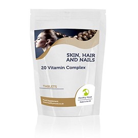Skin, Hair and Nails 20 Vitamin Complex Vitarenew Food Supplement 30 Tablets Pills Post Pregnancy Multivitamins Copper, Zinc, Vitamin E, Vitamin C, Biotin and Selenium