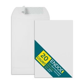 10x13 Envelopes Self Seal - 20 Pack - Open End White Mailing Envelopes for Catalogs, Presentations, Oversized Documents - Self Sealing Envelopes with Peel and Seal Closure - 28lb Heavyweight Paper