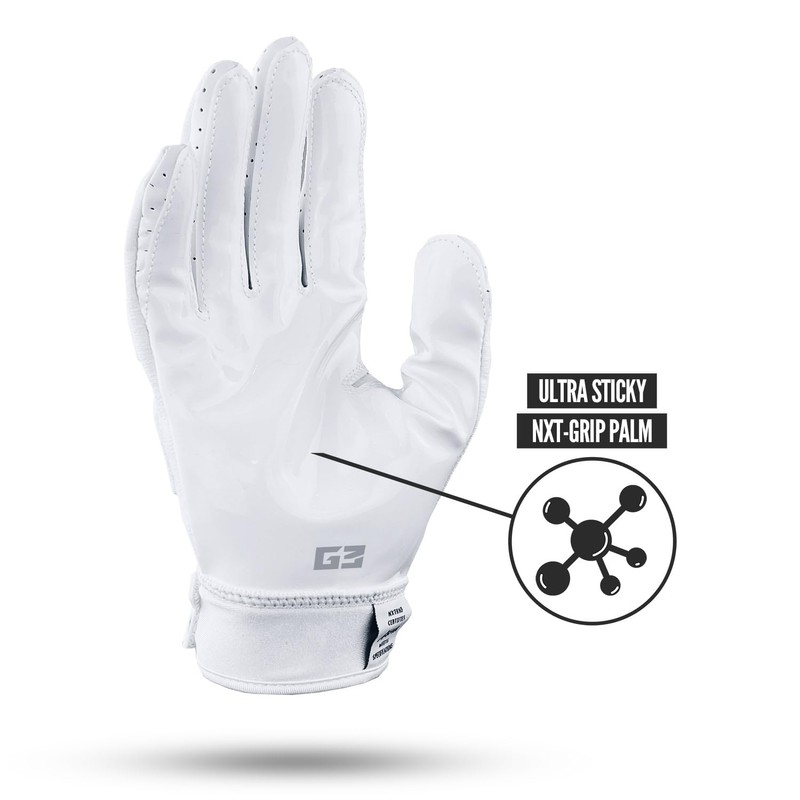 Nxtrnd G3 Padded Football Gloves, Sticky Padded Receiver Gloves, Lineman