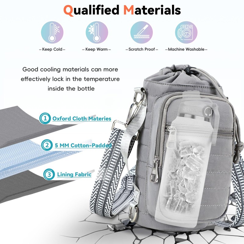 YIQUN Water Bottle Carrier with Strap Water Bottle Holder with