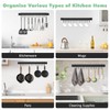 Housolution 2 Pack Kitchen Rail with 15 Hooks, 16 Inch