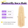 Forevery Butterfly Locs Crochet Hair 24 Inch Distressed Locs Crochet