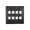 Networx Keystone Wall Plates (8 PORT, BLACK)