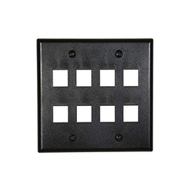Networx Keystone Wall Plates (8 PORT, BLACK)